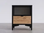 Szafka nocna 38x47 cm Nobio Czarna + Dąb Craft