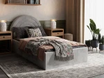 OUTLET - Łóżko dziecięce tapicerowane z pojemnikiem 90x200 ze stelażem szary Bluvel 03 Kids Line 5 Tęcza 