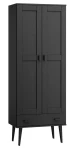 Szafa sosnowa Venuci 2D nr2 wieszak szuflada 79 cm czarna