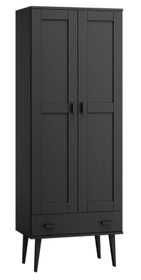 Szafa sosnowa Venuci 2D nr2 wieszak szuflada 79 cm czarna