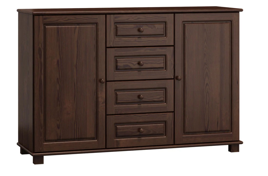 OUTLET - Komoda drewniana sosnowa 150 orzech 