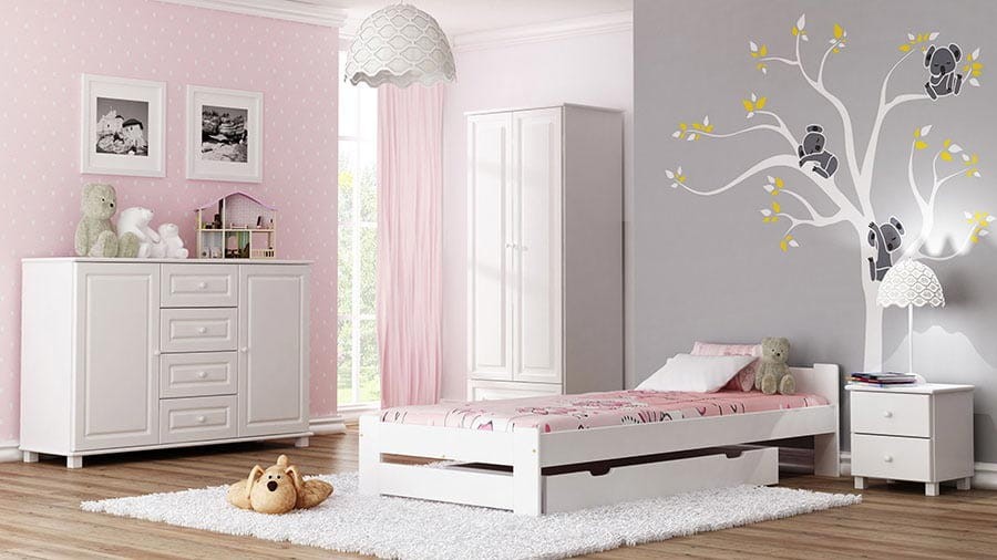 Łóżko drewniane Niwa 90x200 BIAŁE