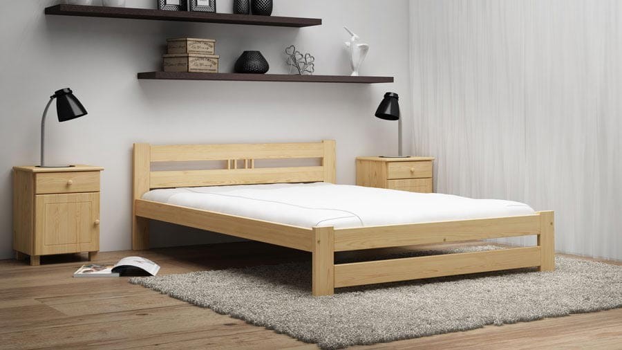 Outlet - Łóżko ekologiczne drewniane Oliwia 160x200 Sosna