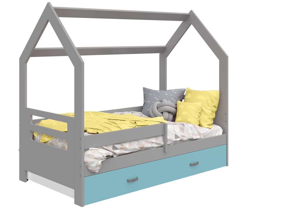 OUTLET - Łóżko Domek dziecięce 160x80 dla dzieci szary D3B
