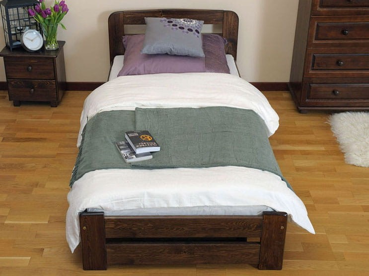 Łóżko sosnowe Lidia 90x200 orzech