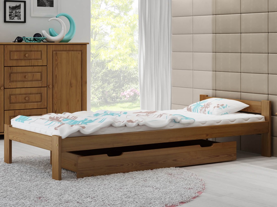 Łóżko drewniane Naba 90x200 dąb