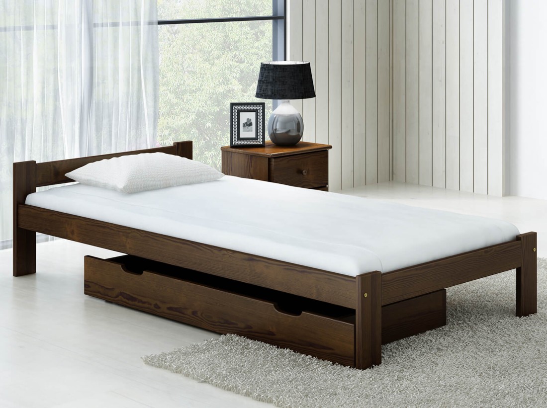 Łóżko drewniane Naba 90x200 eko orzech