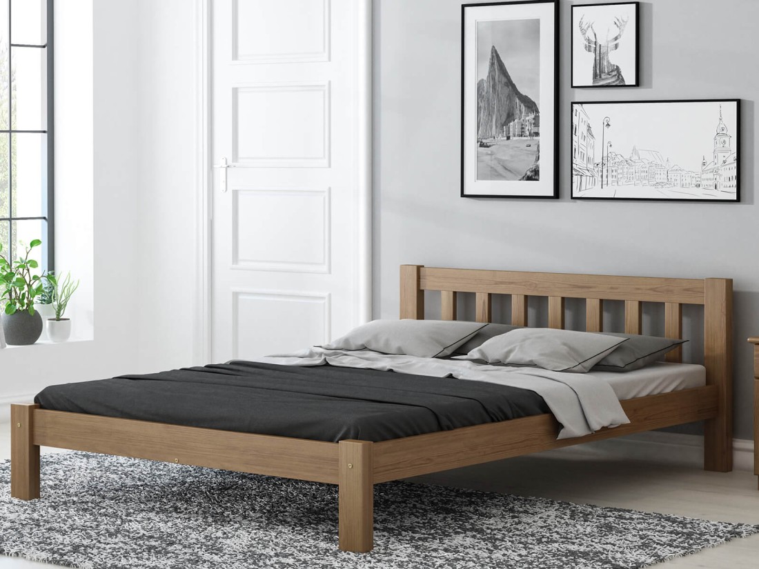 Łóżko sosnowe Ofelia 160x200 dąb