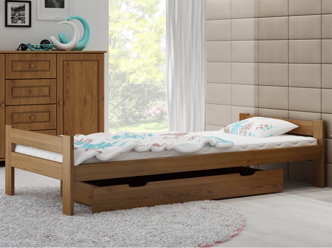 Łóżko drewniane Prima 90x200 eko dąb