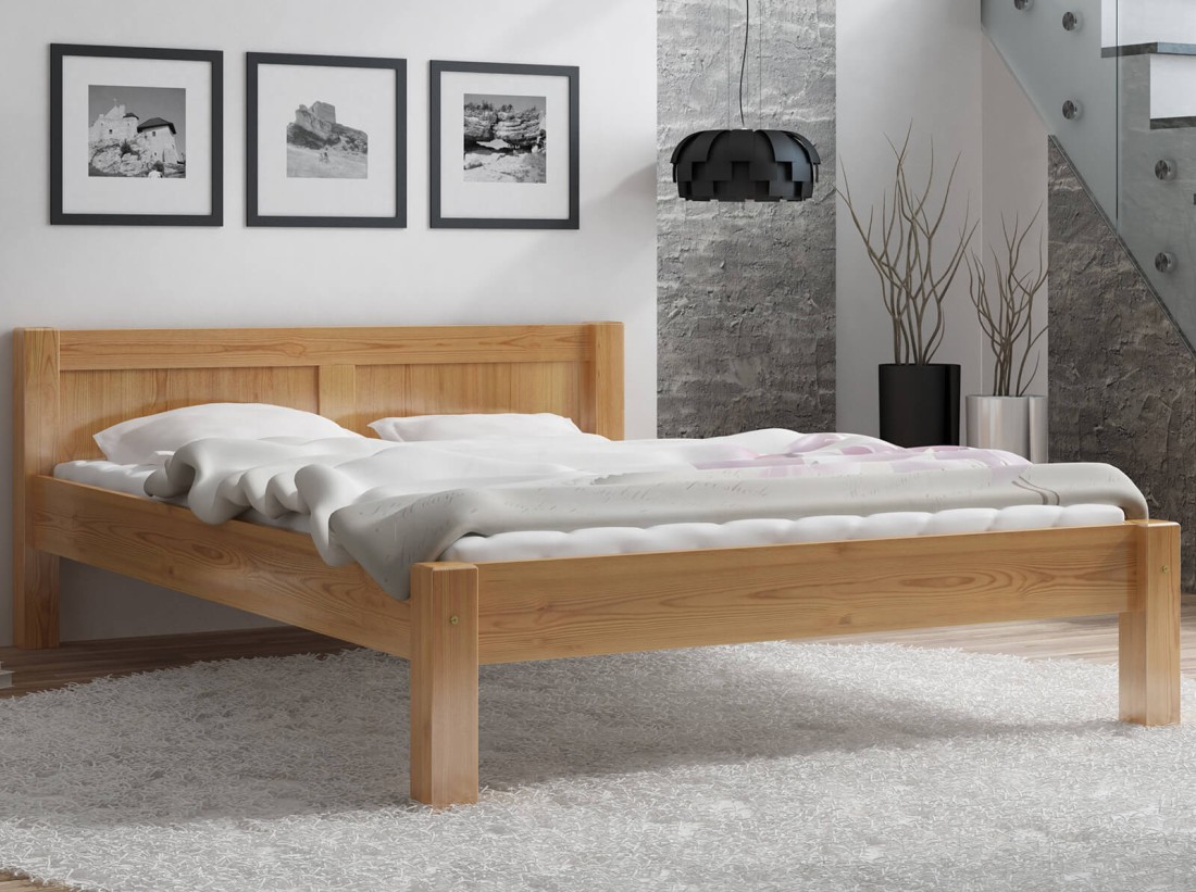 Łóżko sosnowe Wiktoria 140x200 OLCHA