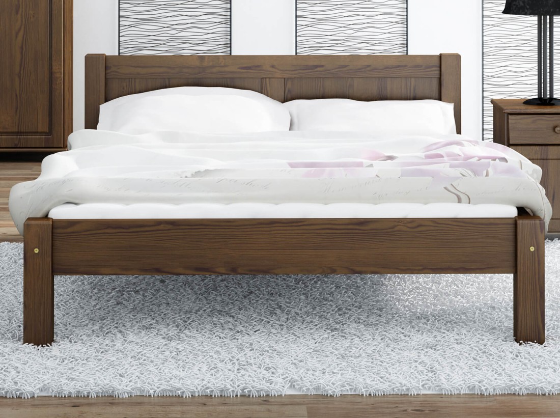 Łóżko sosnowe Wiktoria 160x200 ORZECH