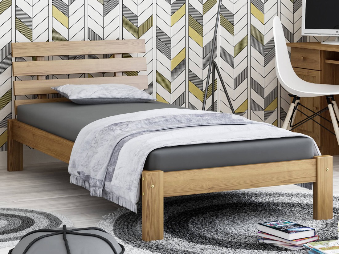 Łóżko sosnowe Klara 90x200 dąb