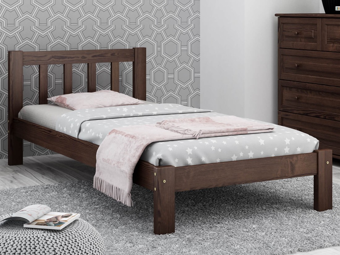 Łóżko sosnowe Ofelia 90x200 orzech