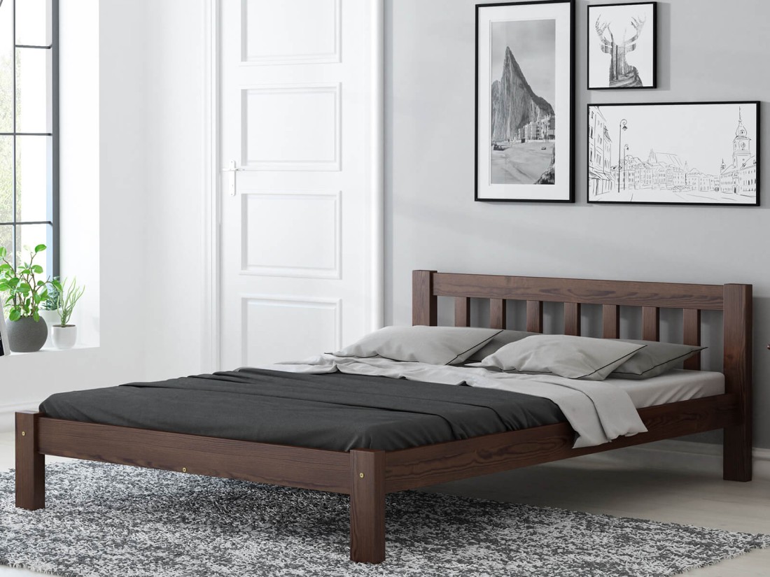 Łóżko sosnowe Ofelia 120x200 orzech