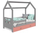 OUTLET - Łóżko Domek dziecięce 160x80 dla dzieci szary D3D
