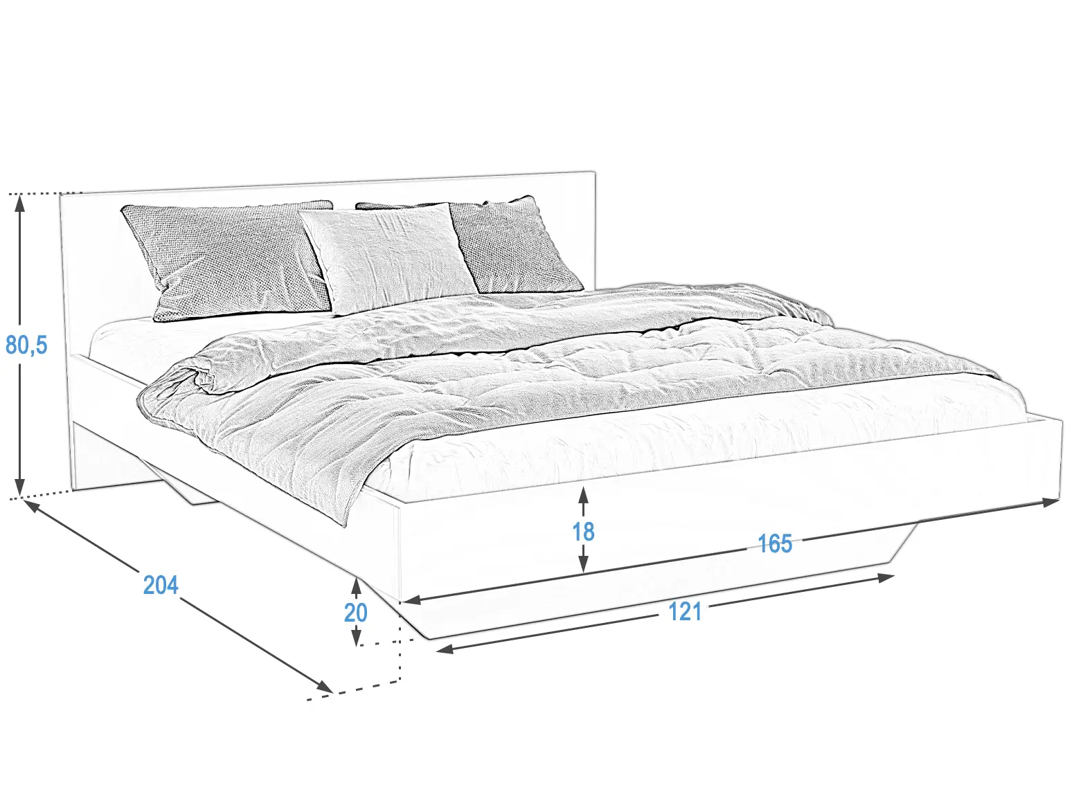 Łóżko lewitujące DM2 160x200 Meble Magnat