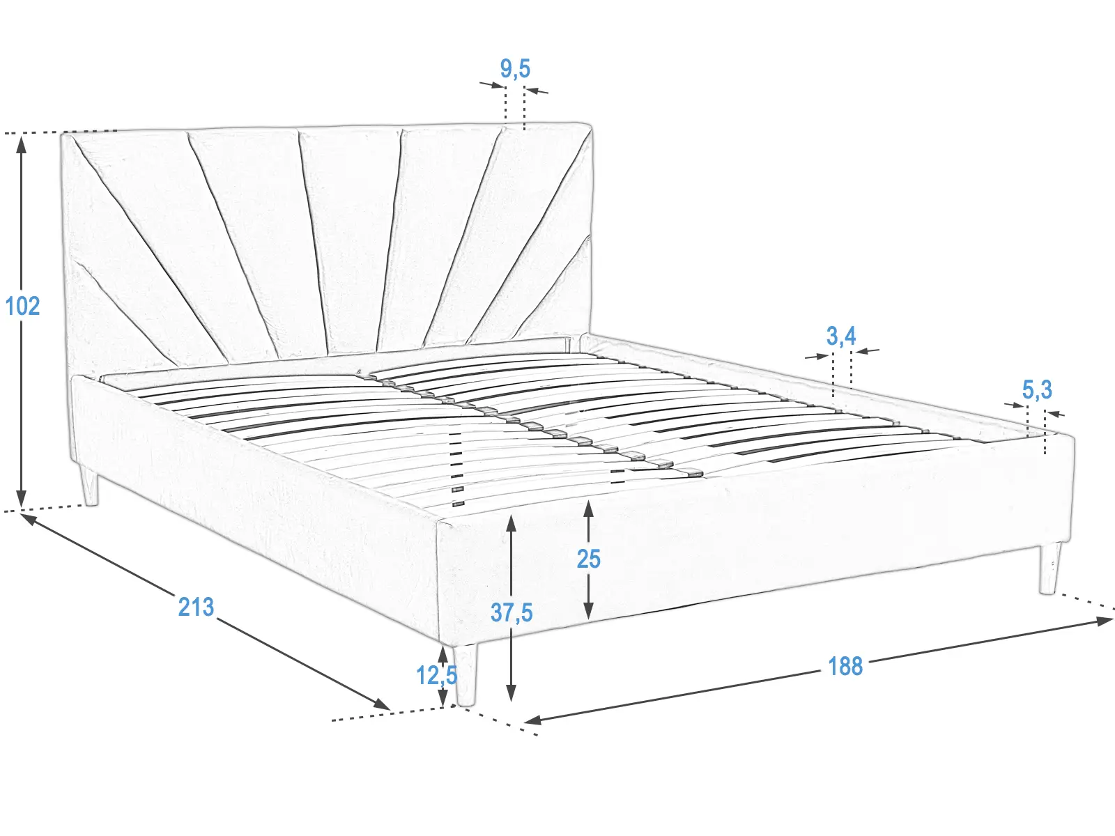 Łóżko Scandi line3 180x200 Meble Magnat