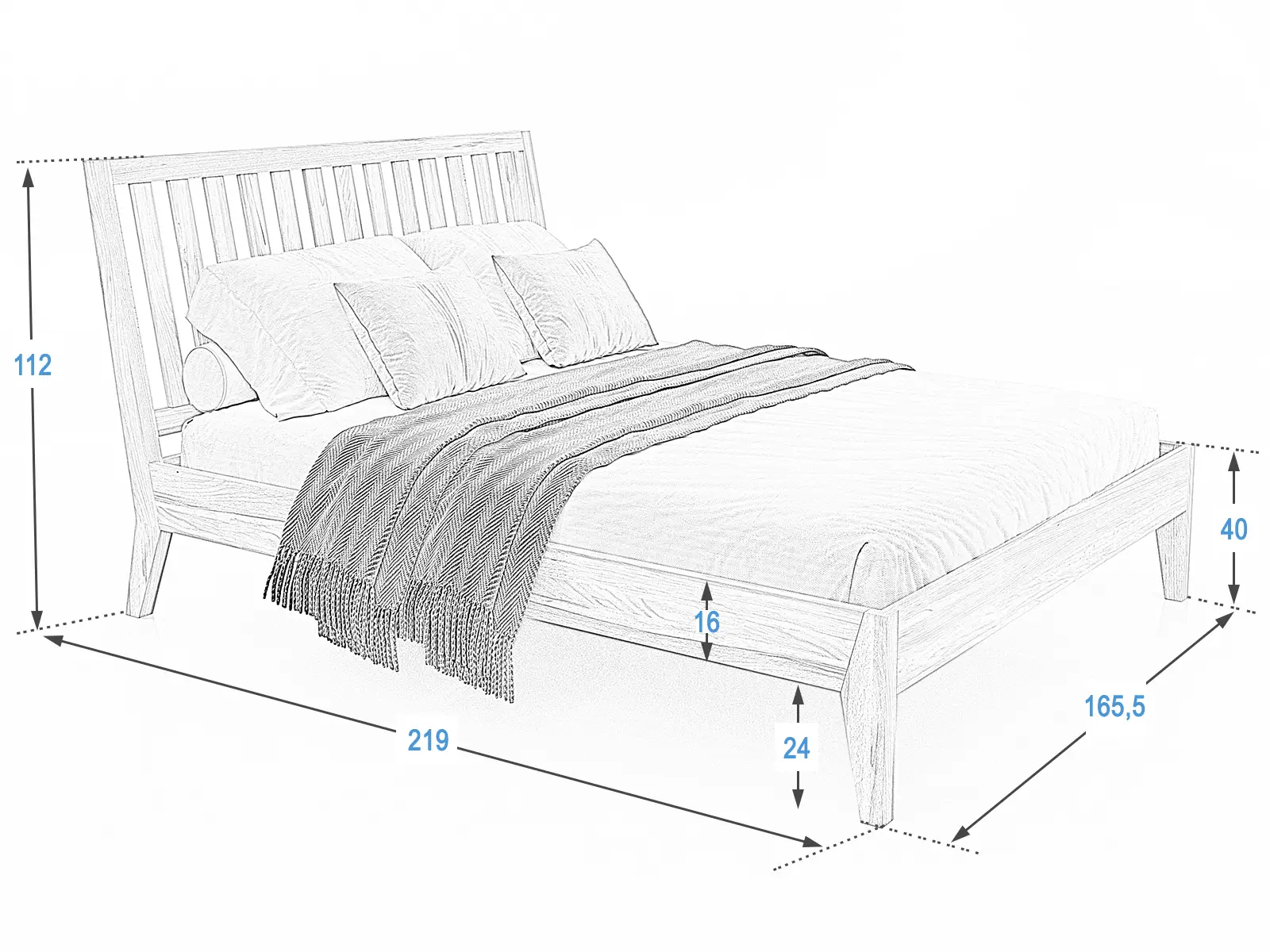 Łóżko Beskid01 bukowe 160x200 Meble Magnat