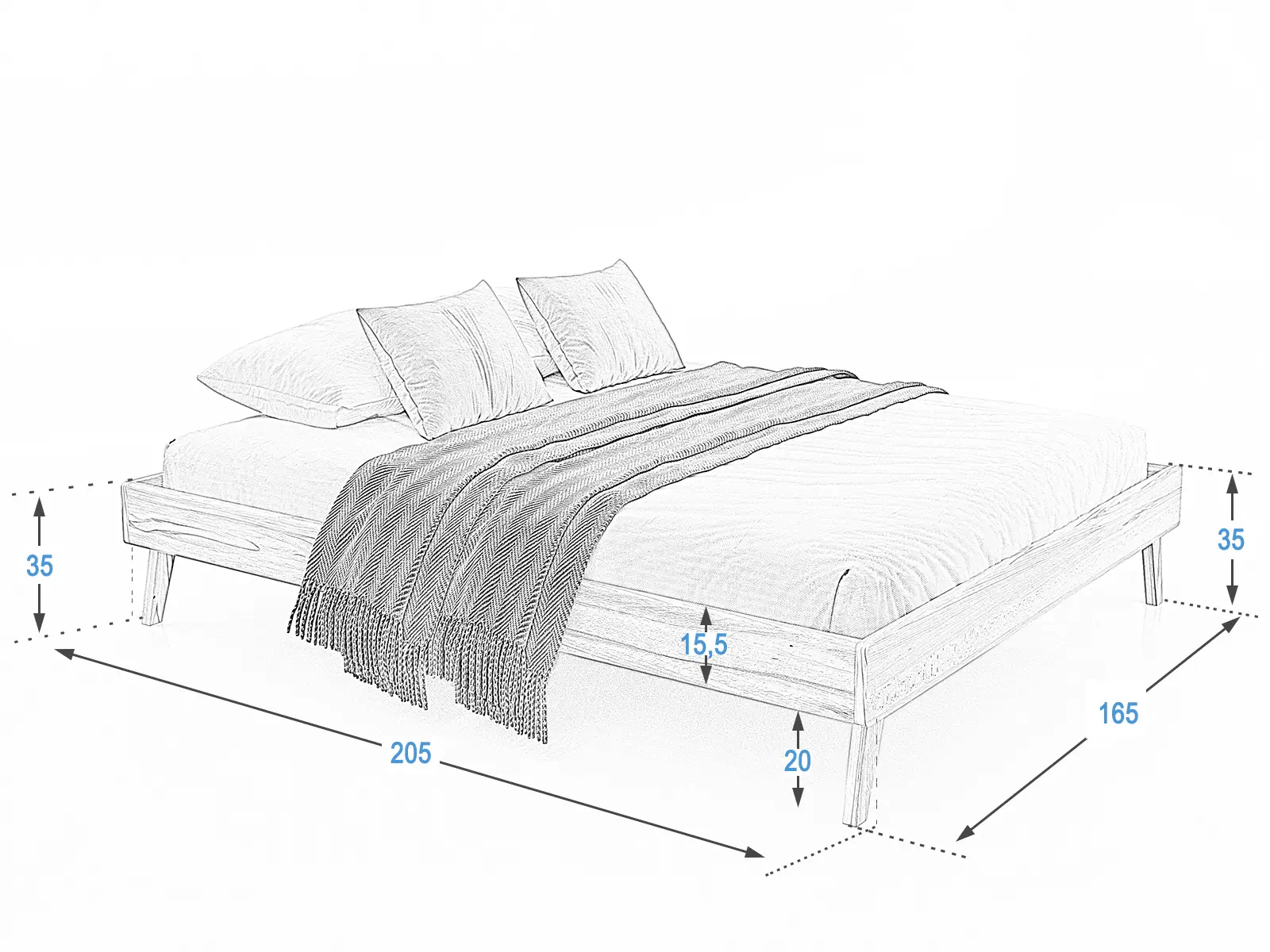 Łóżko Beskid04 bukowe 160x200 Meble Magnat