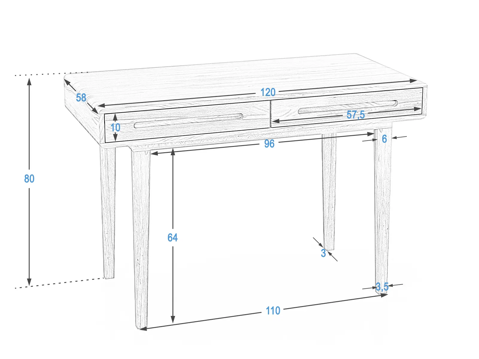 Biurko bukowe Beskid Meble Magnat