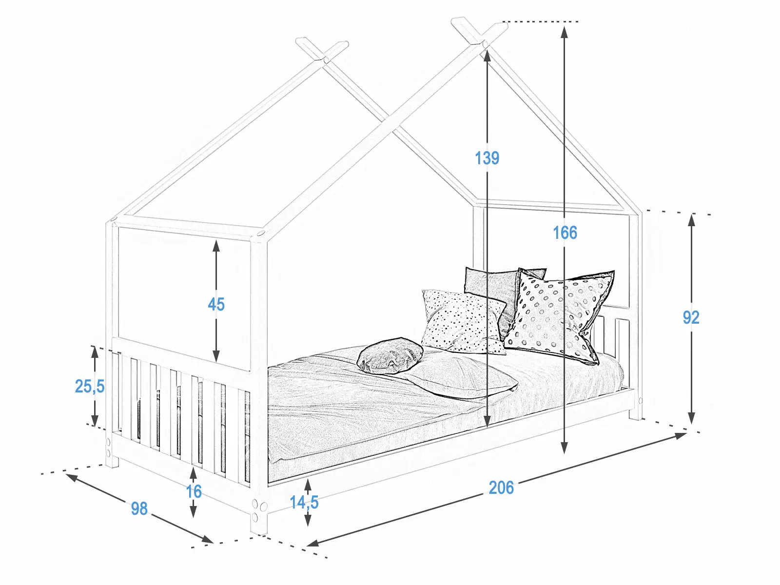 Łóżko Domek D6 90x200cm Meble Magnat