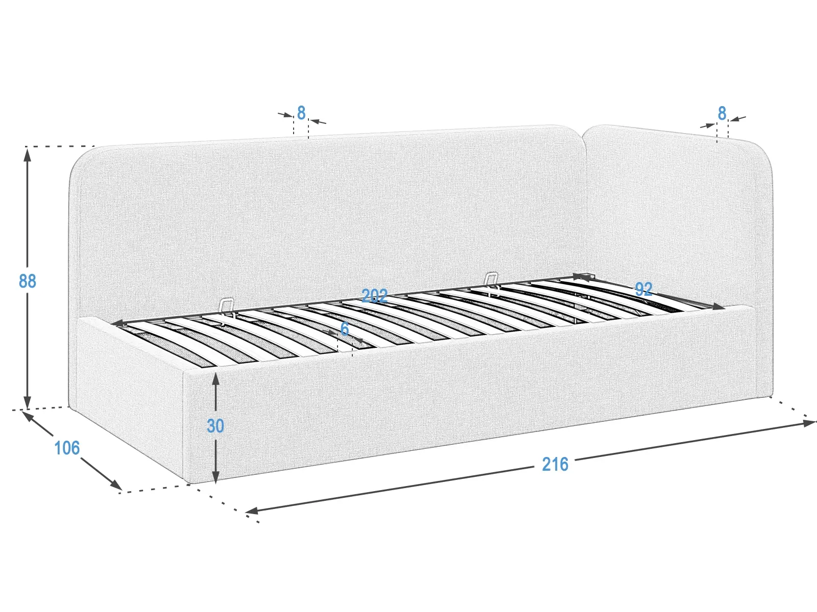Tapczan jednoosobowy Leo 90x200