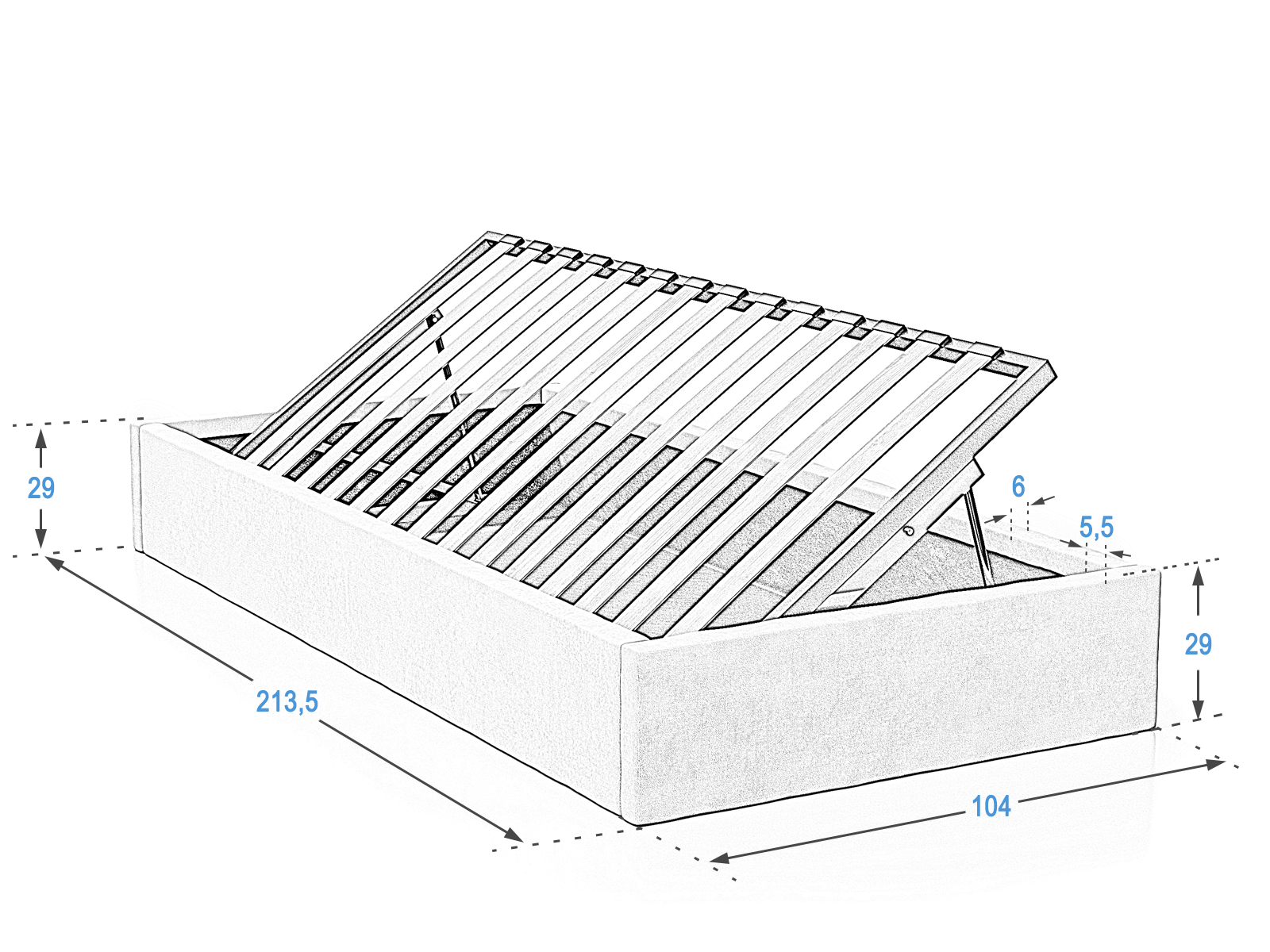 Łóżko tapicerowane dziecięce 90x200 Kids Line Box Meble Magnat