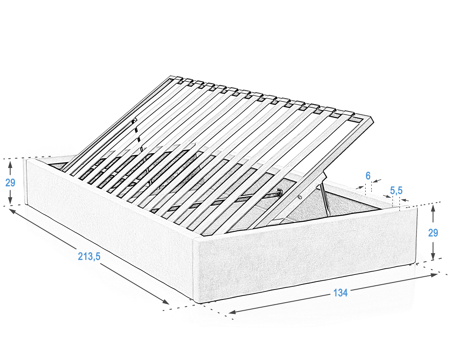 Łóżko tapicerowane dziecięce 90x200 Kids Line Box Meble Magnat